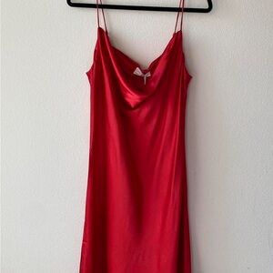 Forever Unique - Red Satin Maxi Dress